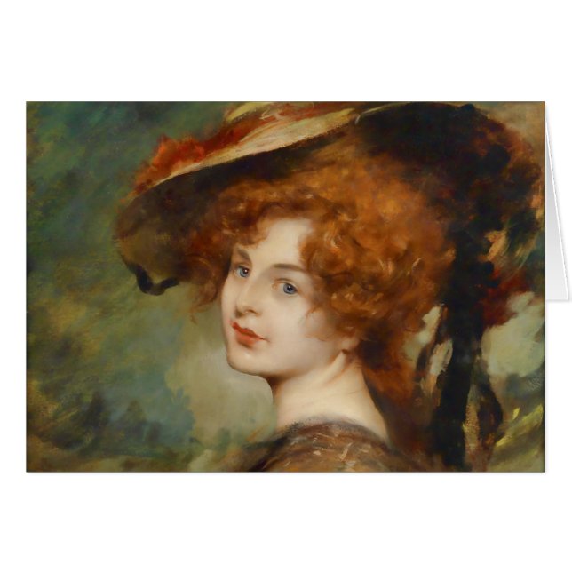 赤い毛および帽子を持つSchmutzlerの女性 (正面横)