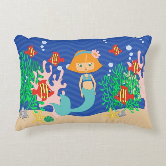 赤い毛の人魚 アクセントクッション (正面)