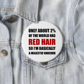 赤い毛の威厳のあるなユニコーン 缶バッジ (インサイチュ)