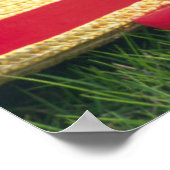 赤い毛布に座っている子猫たち ポスター (角)