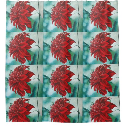 赤い毛 シャワーカーテン (正面)