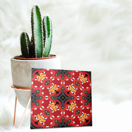 赤い民族宝東洋アラベスクモザイクパターン タイル