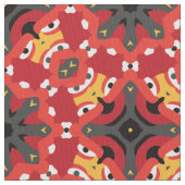 赤い民族宝東洋アラベスクモザイクパターン ファブリック (クローズアップ)