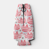 赤い民族象の模様 ボトルクーラー (裏面)