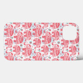 赤い民族象の模様 Case-Mate iPhoneケース (裏面 (横))