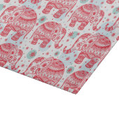 赤い民族象パターン カッティングボード (角)