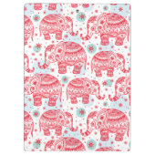 赤い民族象パターン クリップボード (裏面)