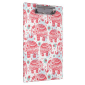 赤い民族象パターン クリップボード (右)