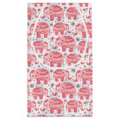 赤い民族象パターン スモールペーパーバッグ (裏面)