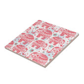 赤い民族象パターン タイル (側面)