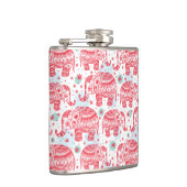 赤い民族象パターン フラスク (右)