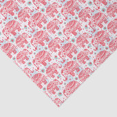 赤い民族象パターン 薄葉紙 (詳細)