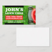 赤い気に芝刈り機付きのローン名刺 名刺 (正面/裏面)