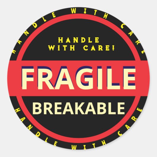 赤い気に黒い黄色のハンドル ラウンドシール (正面)