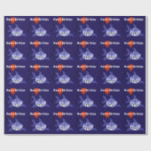 赤い気球を握っているおもしろいな鮫 ラッピングペーパー (フラット)