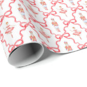 赤い水の色のくるみ割りクリスマスラッピング紙 ラッピングペーパー (ロールコーナー)