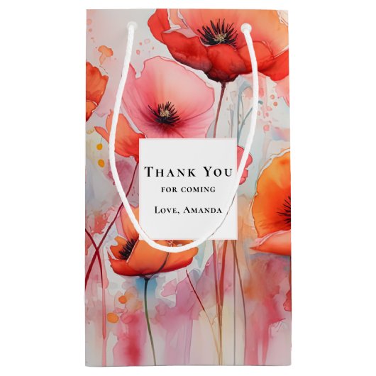 赤い水の色のケシ畑にありがとう スモールペーパーバッグ (裏面)