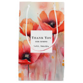 赤い水の色のケシ畑にありがとう スモールペーパーバッグ (正面)