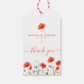 赤い水の色のケシ結婚スは、ありがとう ギフトタグ (裏面)