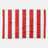 赤い水の色のストライプ キッチンタオル (横)