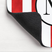 赤い水の色のストライプ マウスパッド (コーナー)