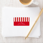 赤い水の色のストライプ ラベル (インサイチュ)