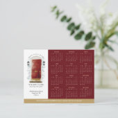 赤い水の色のドア実在エステートカレンダー2025 ポストカード (スタンド正面)