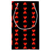 赤い水の色のハートバレンタインデー。 スモールペーパーバッグ (裏面)