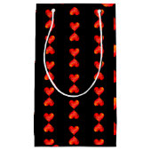 赤い水の色のハートバレンタインデー。 スモールペーパーバッグ (正面)