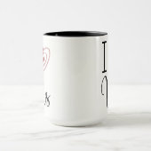 赤い水の色のハート、タイポグラフィと"私たちは大好き マグカップ (中央)