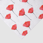 赤い水の色のポピーのパターン 薄葉紙 (詳細)