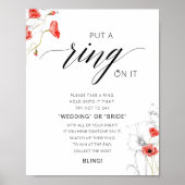 赤い水の色のリングや輪ゲームにブライダルシャワーを置く ポスター (正面)