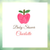 赤い水の色アップルベビーシャワー名のタイトルを追加 ウィンドウサイン (シート3)