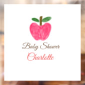 赤い水の色アップルベビーシャワー名のタイトルを追加 ウィンドウサイン (シート2)