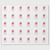 赤い水の色アップルベビーシャワー名のタイトルを追加 ラッピングペーパー (フラット)