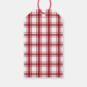 赤い水の色クリスマスストッキングプレイドギフトラベル ギフトタグ (裏面)