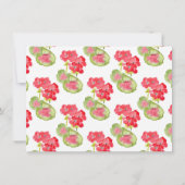 赤い水の色ゲラニウムパターン サンキューカード (裏面)