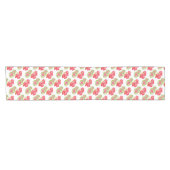 赤い水の色ゲラニウムパターン ショートテーブルランナー (横)