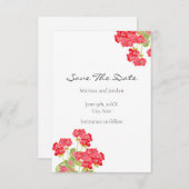 赤い水の色ゲラニウム2日付を保存 セーブザデート (正面/裏面)