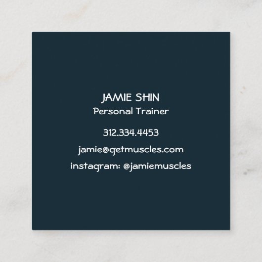 赤い水の色ブロブのテクスチャ付き海軍 スクエア名刺 (裏面)