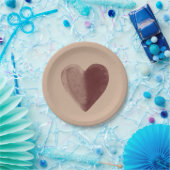 赤い水カラーハート ペーパープレート (パーティー)