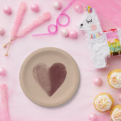 赤い水カラーハート ペーパープレート (パーティー)