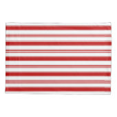 赤い水平ストライプ方向（大） 枕カバー (裏面-左)