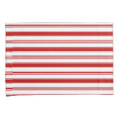 赤い水平ストライプ方向（大） 枕カバー (正面右)