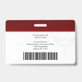 赤い水平テンプレートロゴ　従業員名　ID バッジ (裏面)