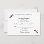 赤い水彩のトンボの結婚式の受付確認 出欠カード (裏面)