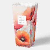 赤い水彩のポピー畑の結婚式 フェイバーボックス (正面)