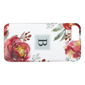 赤い水彩の花とシンプル Case-Mate iPhoneケース (裏面(横))