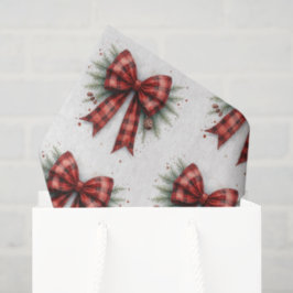 赤い水彩クリスマスリボン 薄葉紙