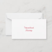 赤い水彩ハートのメモカード ノートカード (裏面)